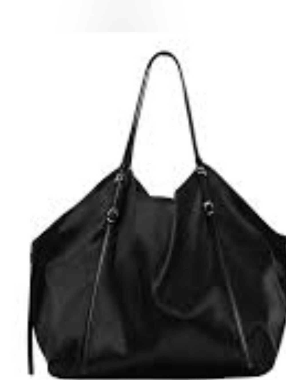 Zara Satin Tote Bag folding in a pouch